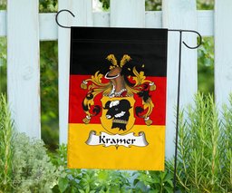ScotsTee Shop Germans Kramer Coat of Arms on Germany Flag Garden Flag/ House Flag