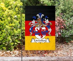 ScotsTee Shop Germans Lowenberg Coat of Arms on Germany Flag Garden Flag/ House Flag