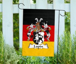 ScotsTee Shop Germans Lupin Coat of Arms on Germany Flag Garden Flag/ House Flag