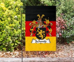 ScotsTee Shop Germans Schmid Coat of Arms on Germany Flag Garden Flag/ House Flag