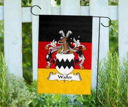 ScotsTee Shop Germans Waller Coat of Arms on Germany Flag Garden Flag/ House Flag