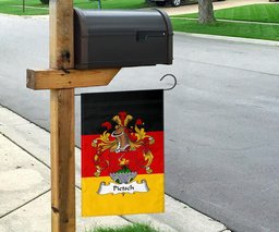 ScotsTee Shop Germans Pietsch Coat of Arms on Germany Flag Garden Flag/ House Flag