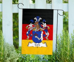 ScotsTee Shop Germans Lurz Coat of Arms on Germany Flag Garden Flag/ House Flag