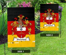 ScotsTee Shop Germans Nachtigal Coat of Arms on Germany Flag Garden Flag/ House Flag