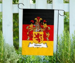 ScotsTee Shop Germans Kuner Coat of Arms on Germany Flag Garden Flag/ House Flag