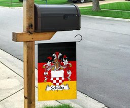 ScotsTee Shop Germans Schulte Coat of Arms on Germany Flag Garden Flag/ House Flag