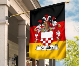 ScotsTee Shop Germans Schulte Coat of Arms on Germany Flag Garden Flag/ House Flag