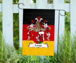 ScotsTee Shop Germans Lange Coat of Arms on Germany Flag Garden Flag/ House Flag