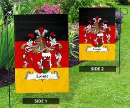 ScotsTee Shop Germans Lange Coat of Arms on Germany Flag Garden Flag/ House Flag
