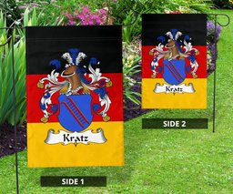 ScotsTee Shop Germans Kratz Coat of Arms on Germany Flag Garden Flag/ House Flag