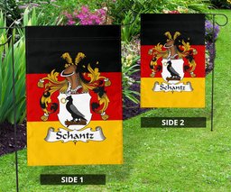 ScotsTee Shop Germans Schantz Coat of Arms on Germany Flag Garden Flag/ House Flag