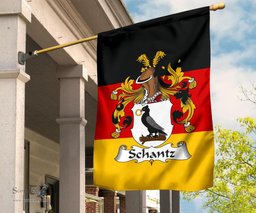 ScotsTee Shop Germans Schantz Coat of Arms on Germany Flag Garden Flag/ House Flag