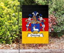 ScotsTee Shop Germans Ostertag Coat of Arms on Germany Flag Garden Flag/ House Flag