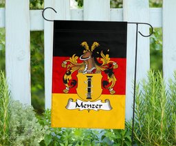 ScotsTee Shop Germans Menzer Coat of Arms on Germany Flag Garden Flag/ House Flag