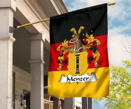 ScotsTee Shop Germans Menzer Coat of Arms on Germany Flag Garden Flag/ House Flag