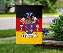 ScotsTee Shop Germans Schramm Coat of Arms on Germany Flag Garden Flag/ House Flag