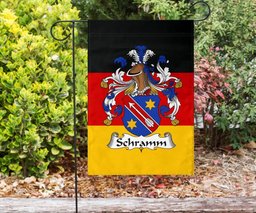 ScotsTee Shop Germans Schramm Coat of Arms on Germany Flag Garden Flag/ House Flag