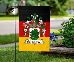 ScotsTee Shop Germans Schurman Coat of Arms on Germany Flag Garden Flag/ House Flag