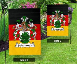 ScotsTee Shop Germans Schurman Coat of Arms on Germany Flag Garden Flag/ House Flag