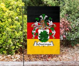 ScotsTee Shop Germans Schurman Coat of Arms on Germany Flag Garden Flag/ House Flag