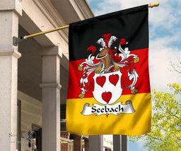 ScotsTee Shop Germans Seebach Coat of Arms on Germany Flag Garden Flag/ House Flag