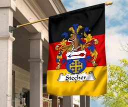 ScotsTee Shop Germans Stecher Coat of Arms on Germany Flag Garden Flag/ House Flag