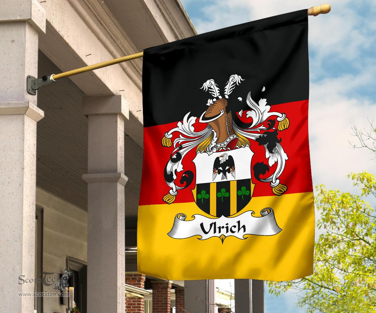 ScotsTee Shop Germans Ulrich Coat of Arms on Germany Flag Garden Flag/ House Flag