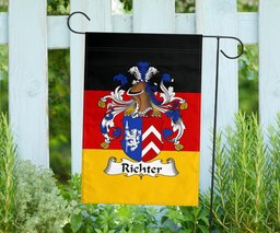 ScotsTee Shop Germans Richter Coat of Arms on Germany Flag Garden Flag/ House Flag