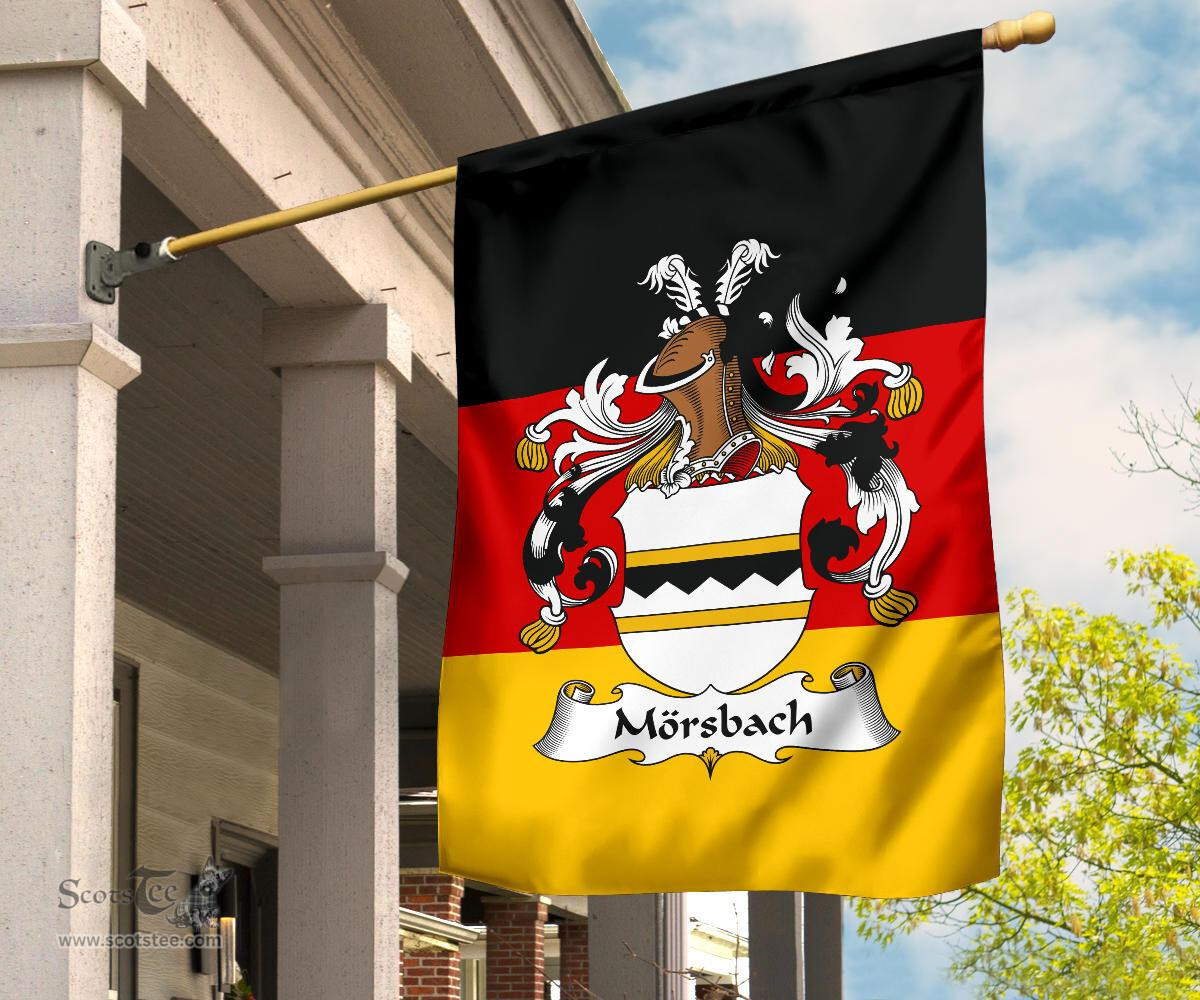 ScotsTee Shop Germans Morsbach Coat of Arms on Germany Flag Garden Flag/ House Flag