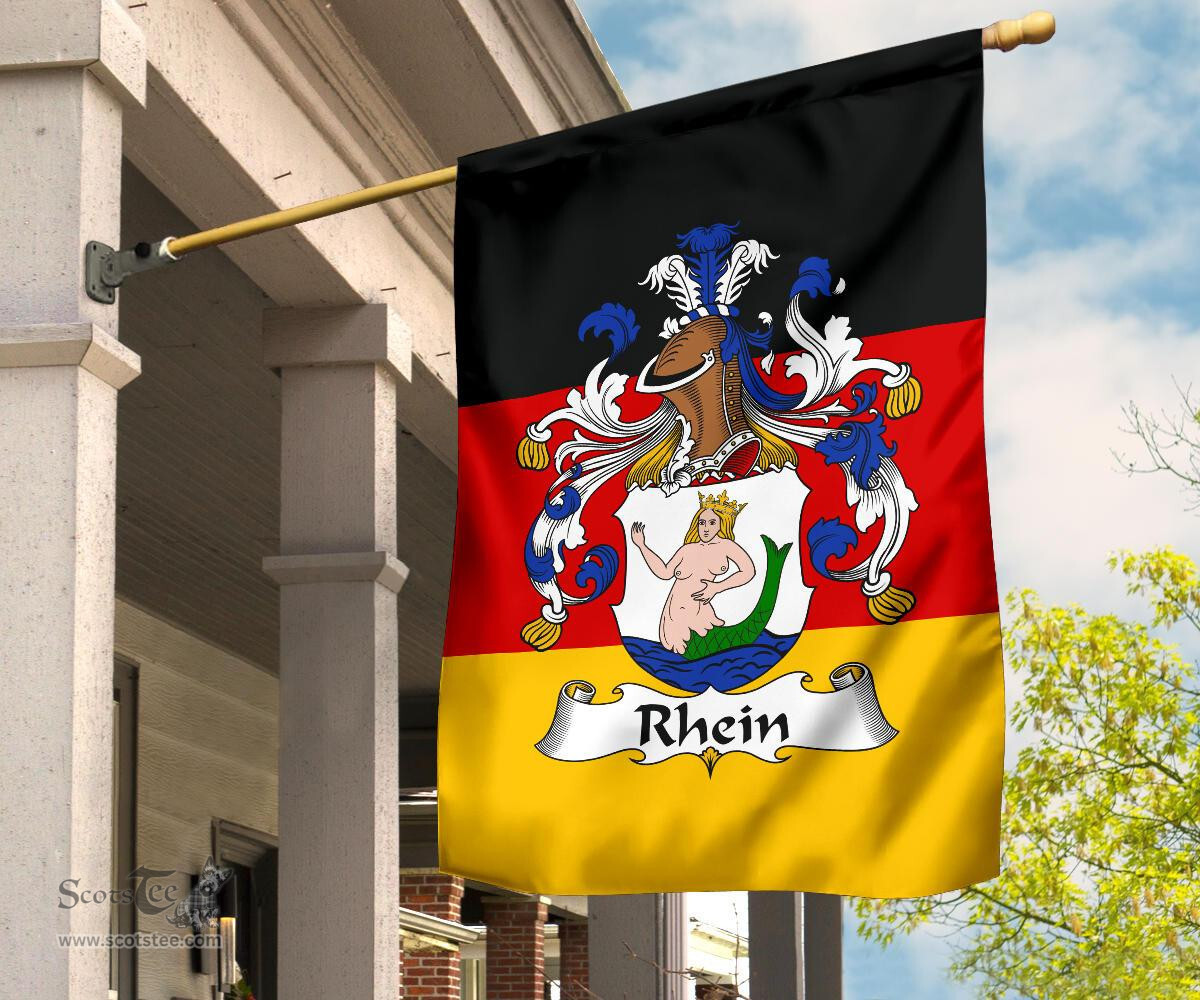 ScotsTee Shop Germans Rhein Coat of Arms on Germany Flag Garden Flag/ House Flag