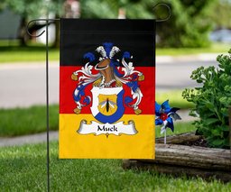 ScotsTee Shop Germans Muck Coat of Arms on Germany Flag Garden Flag/ House Flag