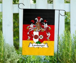 ScotsTee Shop Germans Lamberger Coat of Arms on Germany Flag Garden Flag/ House Flag
