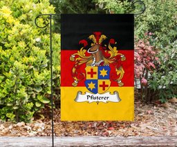 ScotsTee Shop Germans Pfisterer Coat of Arms on Germany Flag Garden Flag/ House Flag