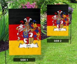 ScotsTee Shop Germans Ort Coat of Arms on Germany Flag Garden Flag/ House Flag