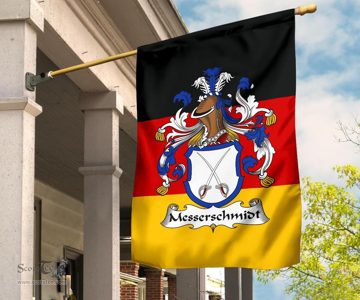 ScotsTee Shop Germans Messerschmidt Coat of Arms on Germany Flag Garden Flag/ House Flag