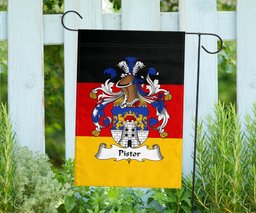 ScotsTee Shop Germans Pistor Coat of Arms on Germany Flag Garden Flag/ House Flag