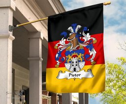 ScotsTee Shop Germans Pistor Coat of Arms on Germany Flag Garden Flag/ House Flag