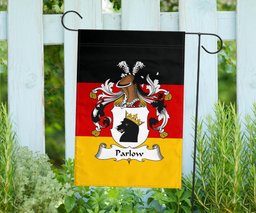 ScotsTee Shop Germans Parlow Coat of Arms on Germany Flag Garden Flag/ House Flag