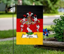 ScotsTee Shop Germans Plotz Coat of Arms on Germany Flag Garden Flag/ House Flag