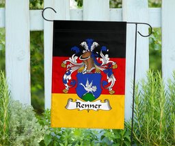 ScotsTee Shop Germans Renner Coat of Arms on Germany Flag Garden Flag/ House Flag