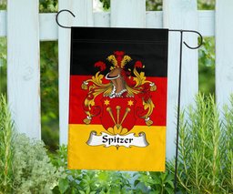 ScotsTee Shop Germans Spitzer Coat of Arms on Germany Flag Garden Flag/ House Flag
