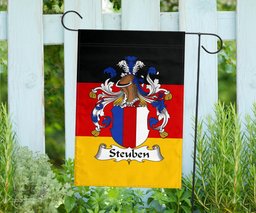 ScotsTee Shop Germans Steuben Coat of Arms on Germany Flag Garden Flag/ House Flag
