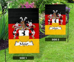 ScotsTee Shop Germans Mayr Coat of Arms on Germany Flag Garden Flag/ House Flag