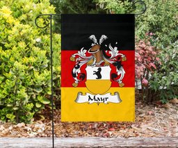 ScotsTee Shop Germans Mayr Coat of Arms on Germany Flag Garden Flag/ House Flag