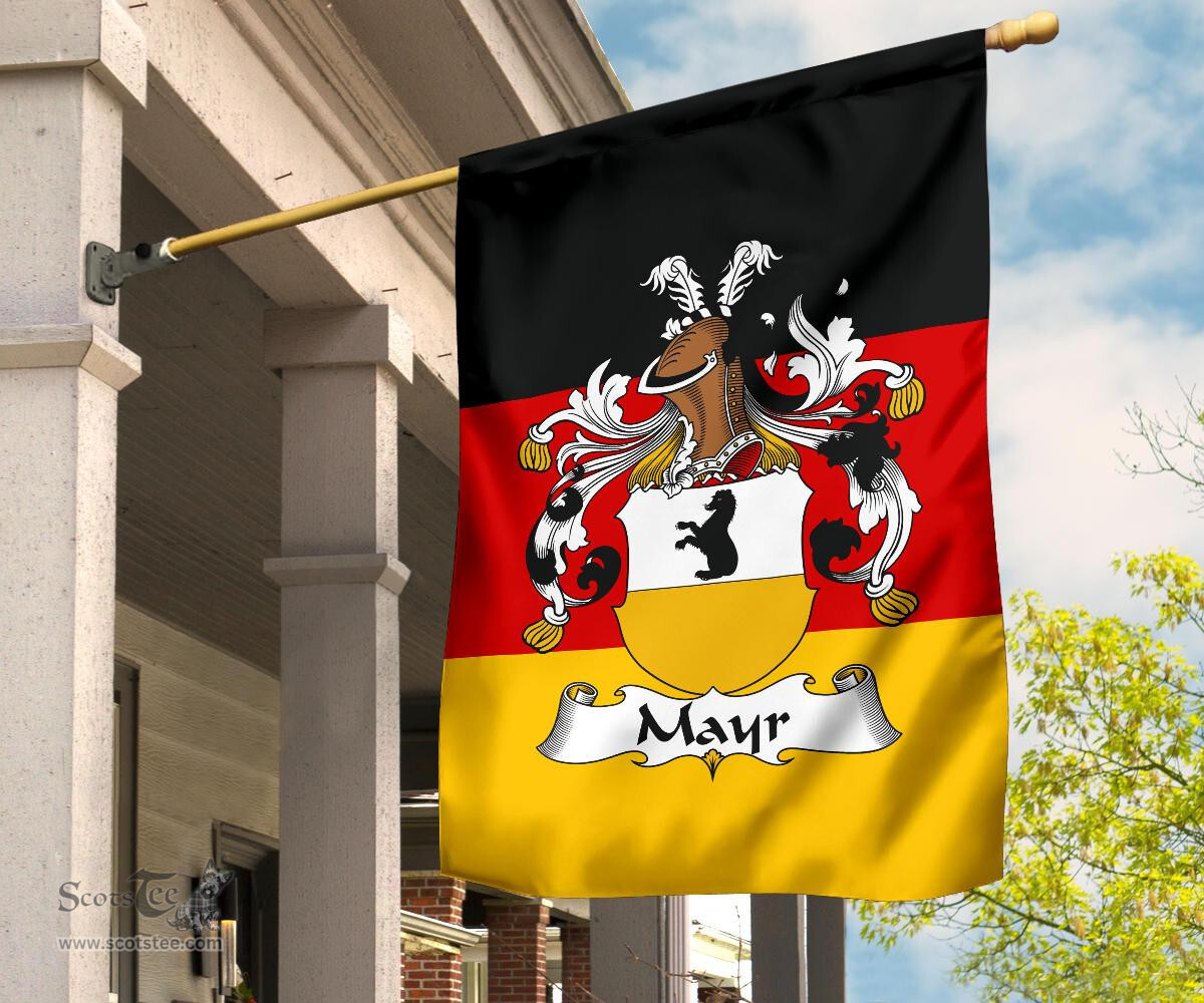 ScotsTee Shop Germans Mayr Coat of Arms on Germany Flag Garden Flag/ House Flag