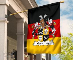 ScotsTee Shop Germans Oesterling Coat of Arms on Germany Flag Garden Flag/ House Flag