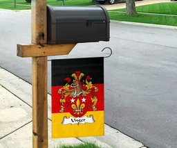 ScotsTee Shop Germans Unger Coat of Arms on Germany Flag Garden Flag/ House Flag