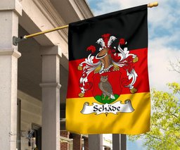 ScotsTee Shop Germans Schade Coat of Arms on Germany Flag Garden Flag/ House Flag