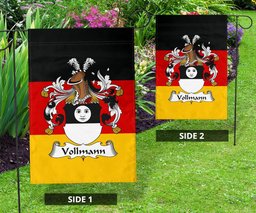 ScotsTee Shop Germans Vollmann Coat of Arms on Germany Flag Garden Flag/ House Flag