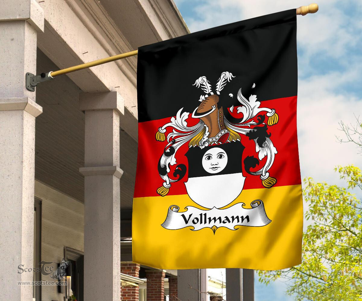 ScotsTee Shop Germans Vollmann Coat of Arms on Germany Flag Garden Flag/ House Flag